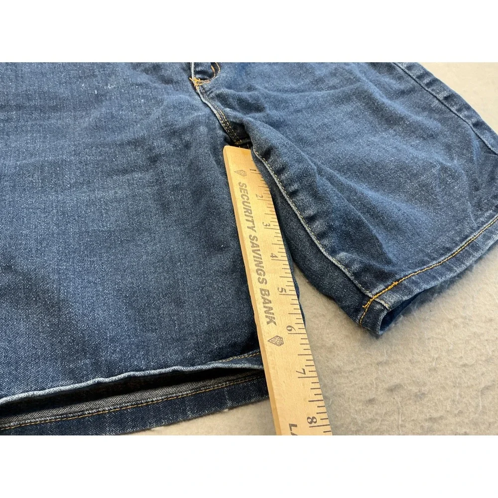 Michael Kors Denim Shorts Dark Wash Gold Logo Size 6 Casual Summer Classic